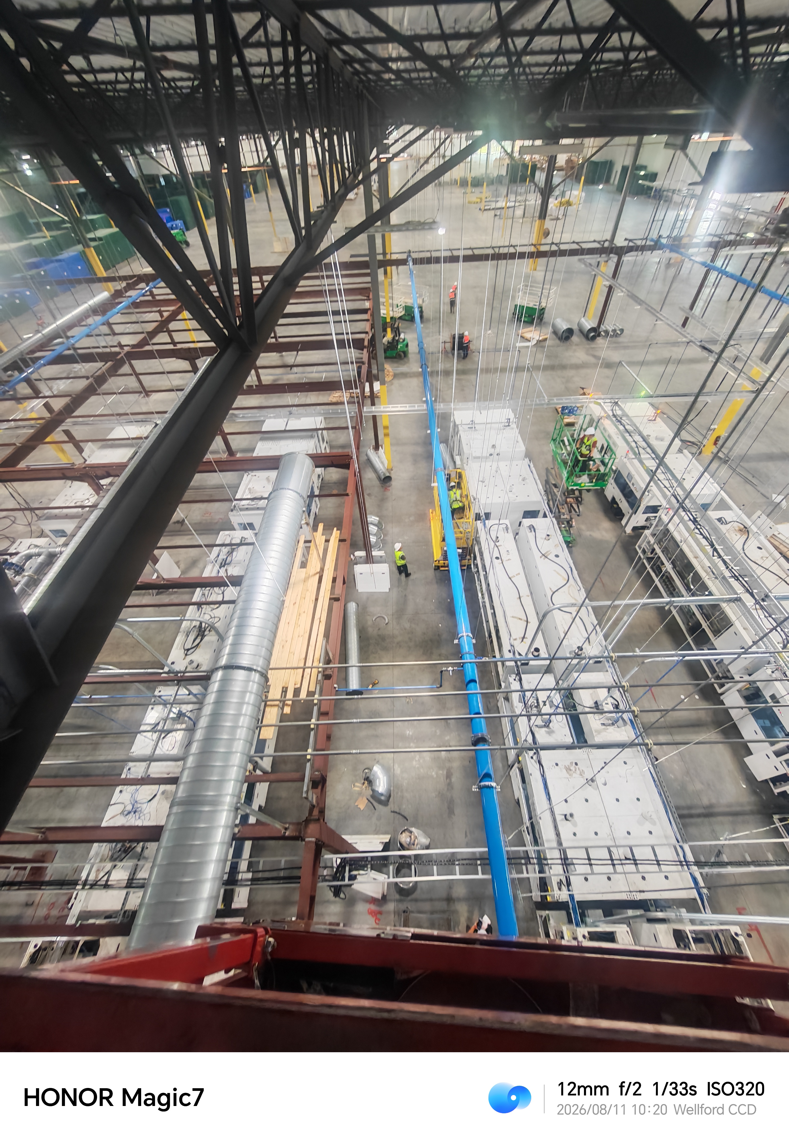 High-level view of battery plant installation work in South Carolina